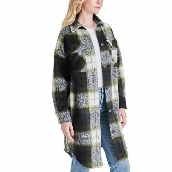 Steve Madden Ladies' Long Shirt Jacket Green Size - Picture 1 of 5